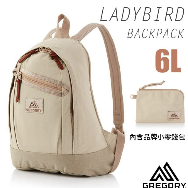 【GREGORY】LADYBIRD BACKPACK 6L 超輕多功能迷你後背包+手挽袋/131372-1775 沙色✿30E010